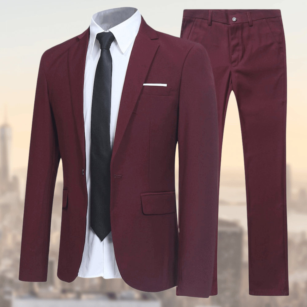 Men's Davy Slim-Fit Business Suit | Tailored Refined Style for Professional Look