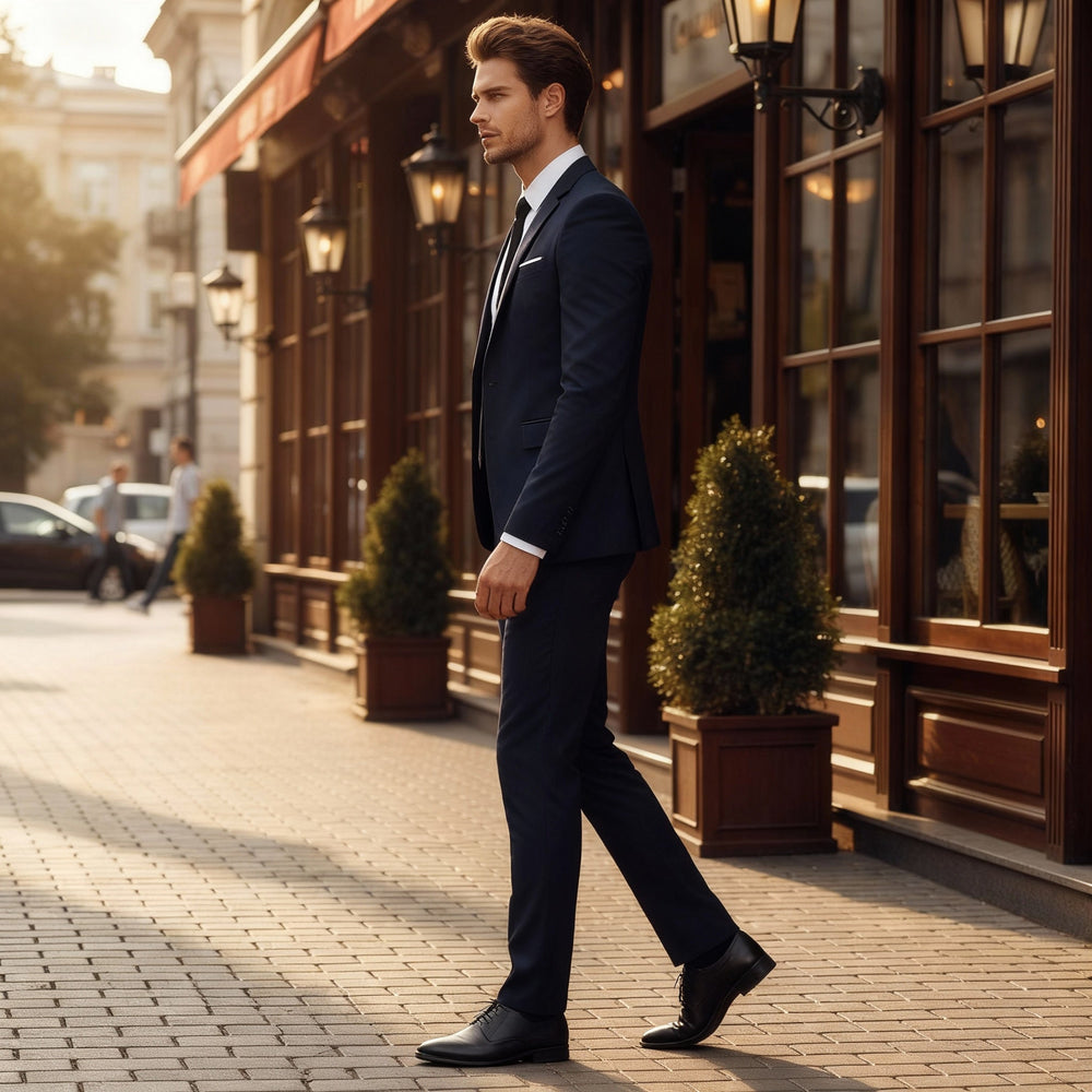 Men's Davy Slim-Fit Business Suit | Tailored Refined Style for Professional Look