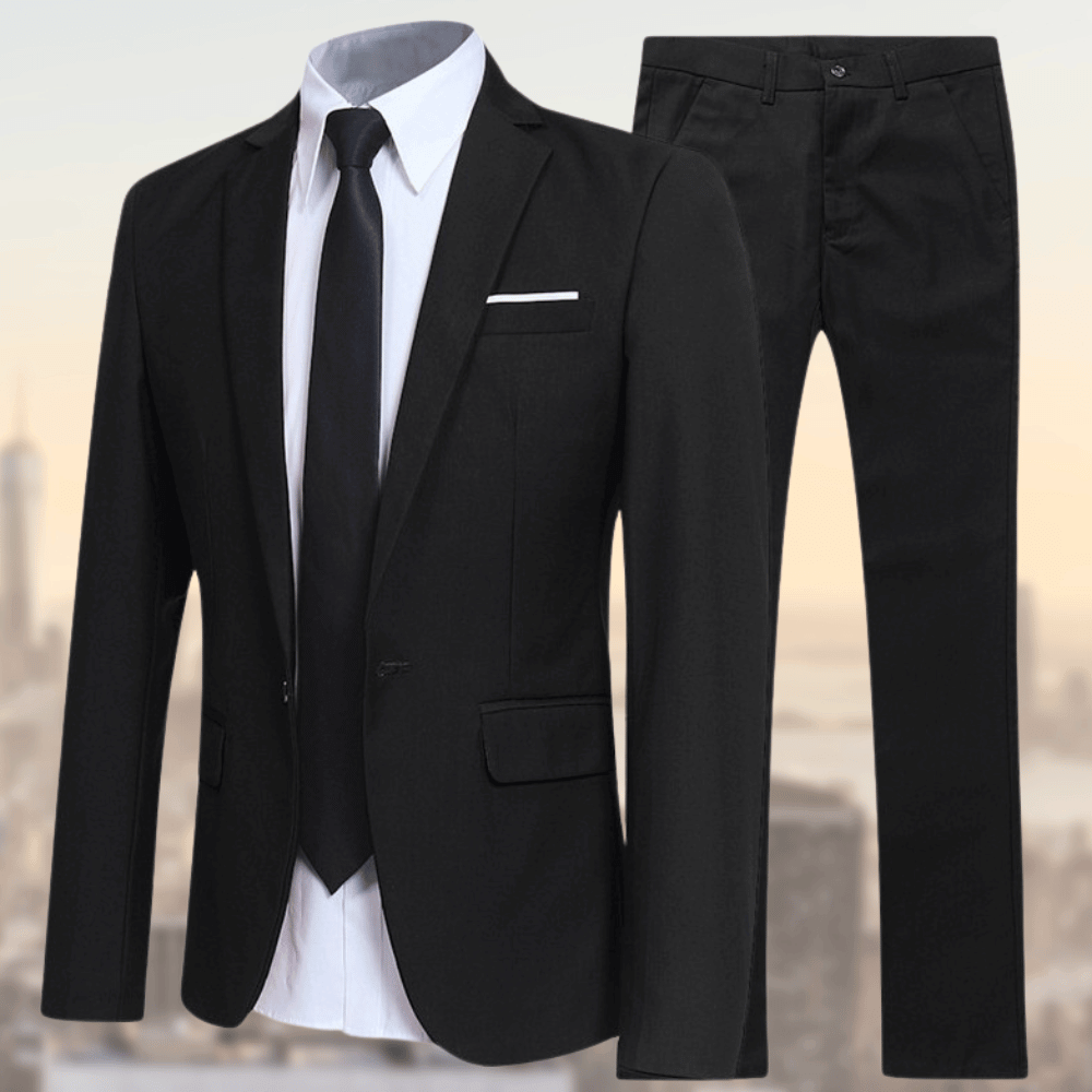 Men's Davy Slim-Fit Business Suit | Tailored Refined Style for Professional Look