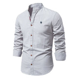 Davy Men's Stylish Band Collar Casual Shirt - Trendy & Comfortable Everyday Wear