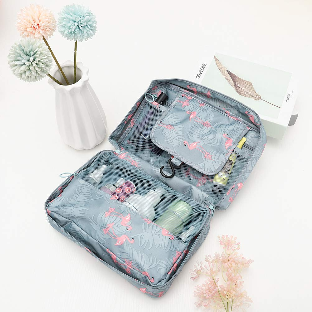 Premium Waterproof Hanging Toiletry Bag - Foldable, Padded Travel Organizer for Toiletries & Cosmetics