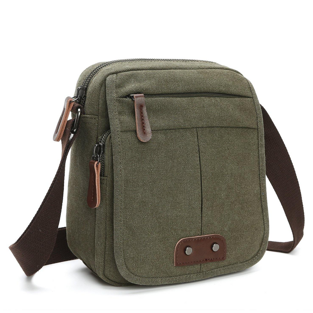 Unisex Davy Canvas Crossbody Bag with Zipper Pocket - Stylish & Versatile Tote for Everyday Use