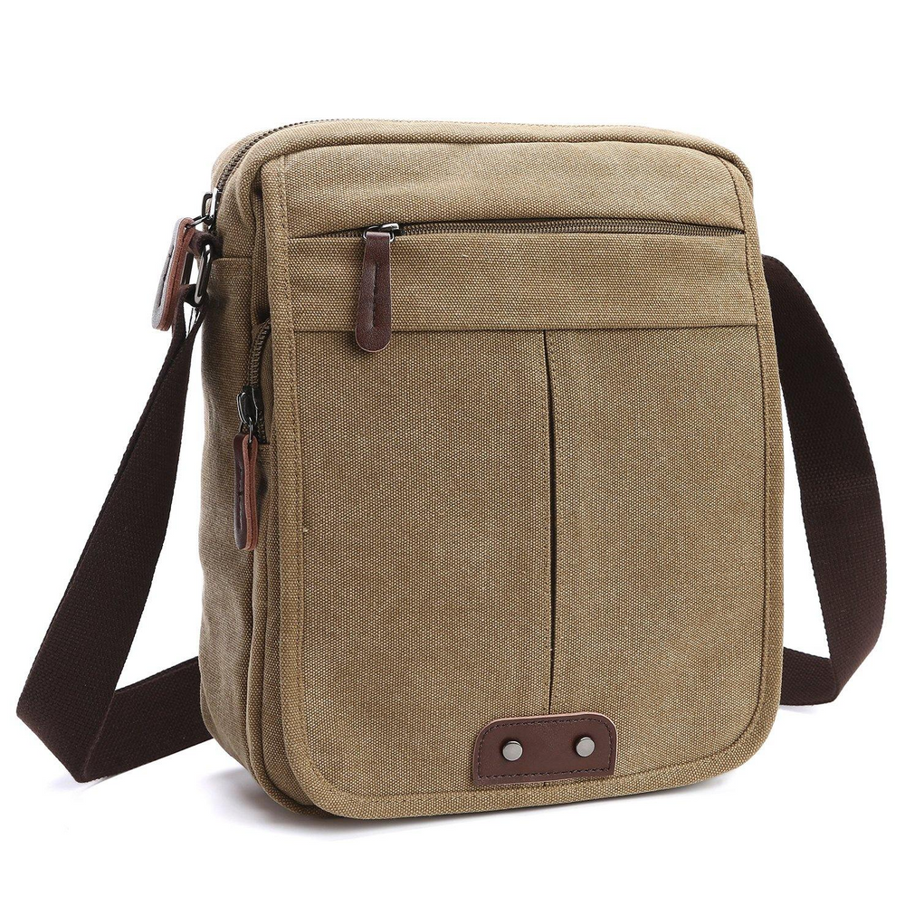 Unisex Davy Canvas Crossbody Bag with Zipper Pocket - Stylish & Versatile Tote for Everyday Use