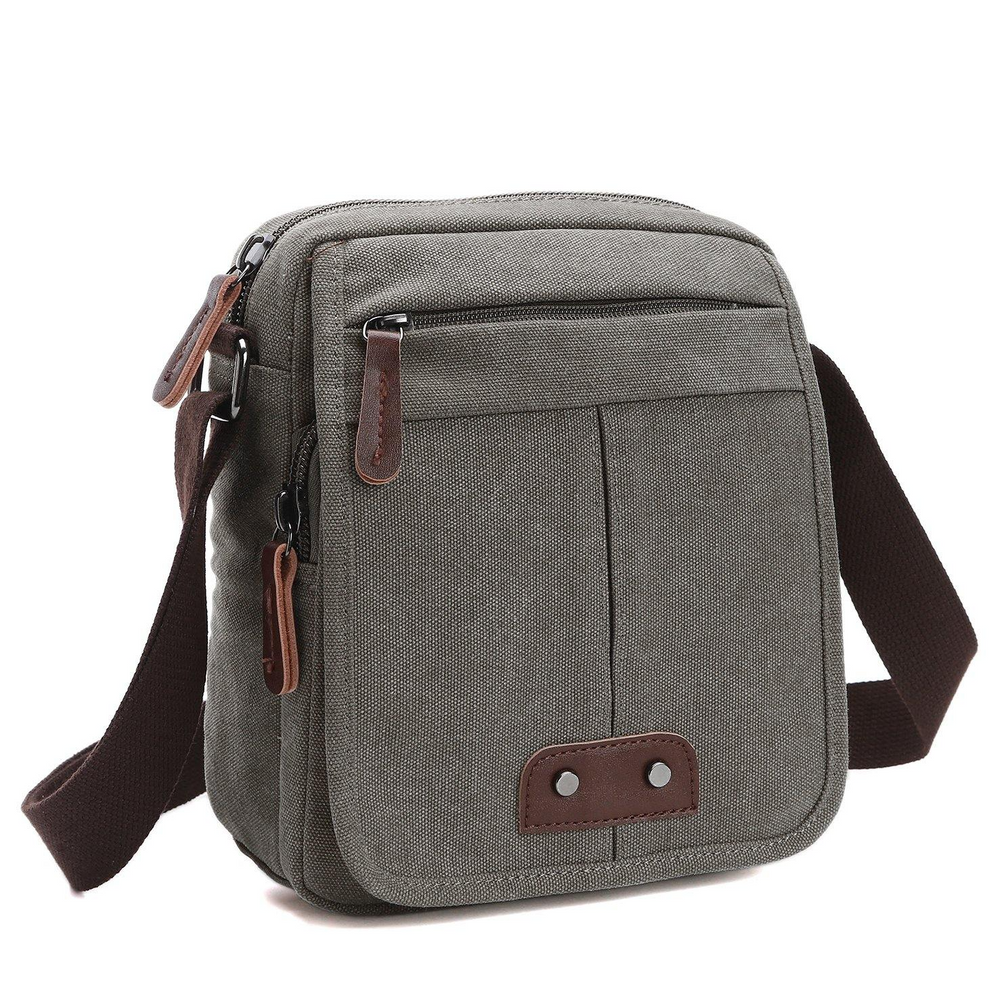 Unisex Davy Canvas Crossbody Bag with Zipper Pocket - Stylish & Versatile Tote for Everyday Use