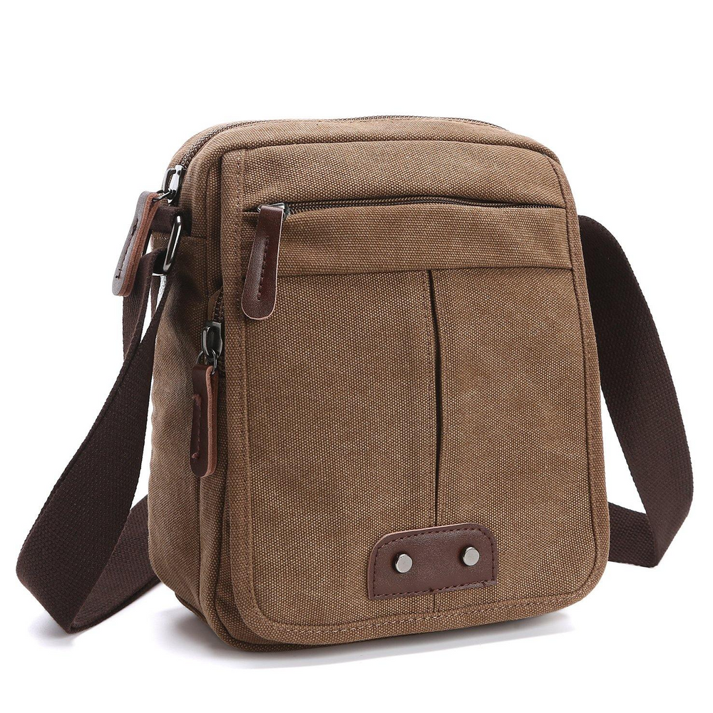 Unisex Davy Canvas Crossbody Bag with Zipper Pocket - Stylish & Versatile Tote for Everyday Use