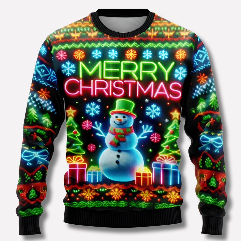 Unisex Neon Christmas Holiday Sweater for Men & Women - Festive & Colorful Sweater for Holiday Parties