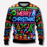 Unisex Neon Christmas Holiday Sweater for Men & Women - Festive & Colorful Sweater for Holiday Parties