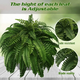 Davy UV Resistant Lifelike Artificial Boston Fern - Realistic Faux Plant for Home Decor, Indoor & Outdoor Use