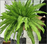 Davy UV Resistant Lifelike Artificial Boston Fern - Realistic Faux Plant for Home Decor, Indoor & Outdoor Use