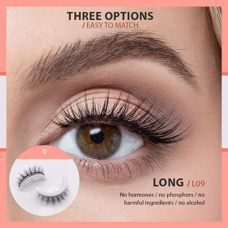 Waterproof Self-Adhesive Eyelashes by Davy | Reusable & Easy to Apply for All-Day Wear
