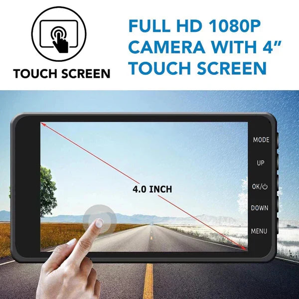 Davy Wireless Dash Cam - Front & Rear Dashboard Camera for Cars with Night Vision | High-Definition Video Recording