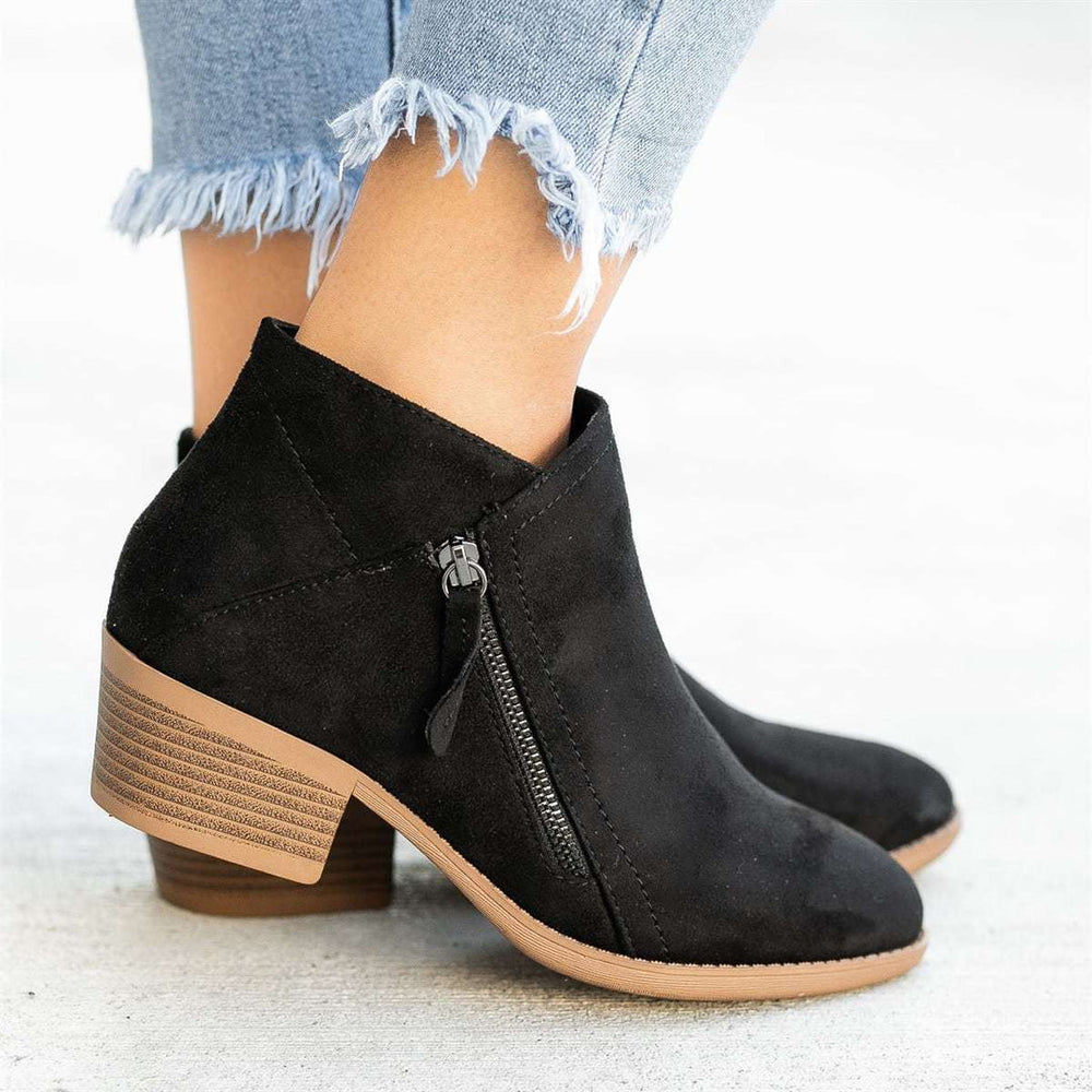 Comfortable Supportive Side Zip Ankle Boots for Women - Stylish & Versatile Footwear