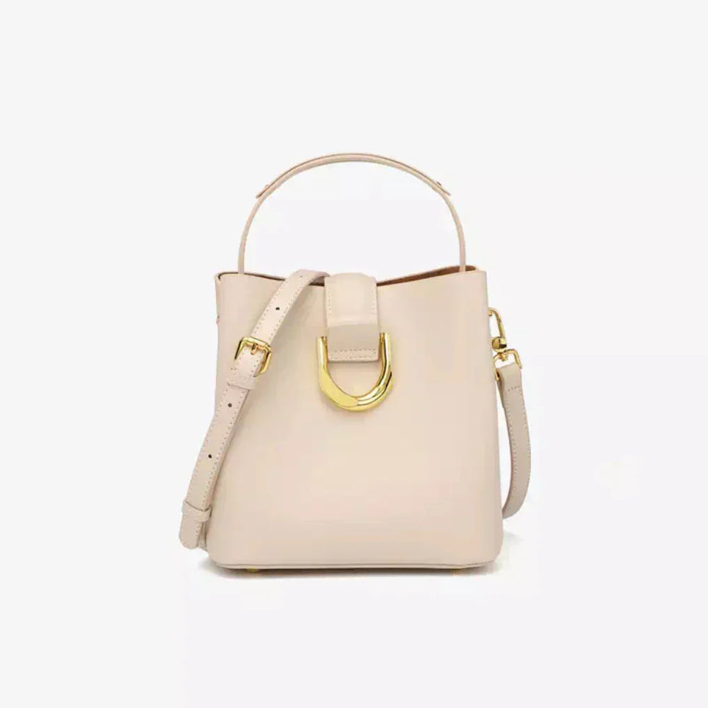 Davy Women's Stylish Bucket Handbag with Elegant Gold Buckle - Chic & Versatile Accessory