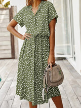 Women's Breezy Dot Print Midi Dress - Lightweight Summer Fashion, Flattering A-Line Silhouette, Perfect for Casual Outings & Parties