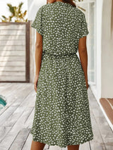 Women's Breezy Dot Print Midi Dress - Lightweight Summer Fashion, Flattering A-Line Silhouette, Perfect for Casual Outings & Parties
