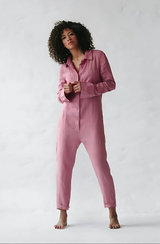 Women's Relaxed Fit Linen Jumpsuit with Pockets - Lightweight & Breathable Summer Outfit