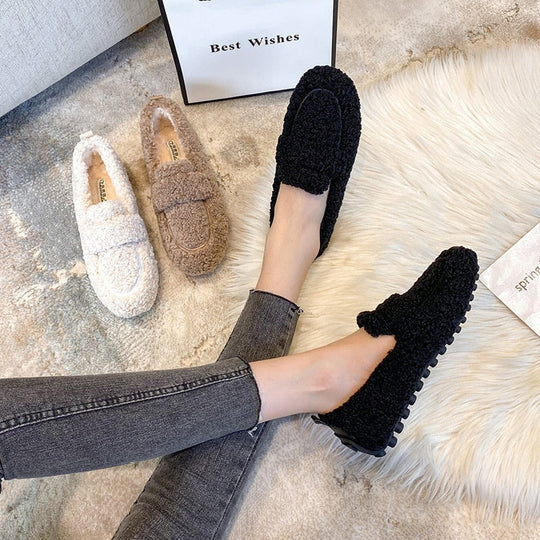Women's Cozy Plush Loafer Slippers - Soft, Warm & Comfortable Indoor Footwear