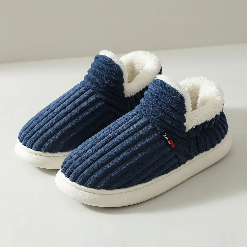 Women's Cozy Ribbed Indoor Slippers - Soft, Warm, Non-Slip House Shoes for Ultimate Comfort