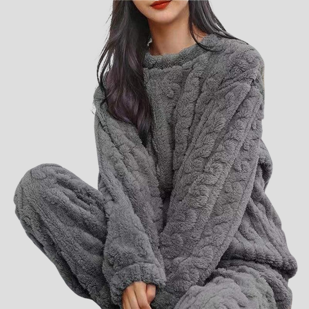 Cozy Plush Textured Loungewear Set for Ultimate Comfort | Soft & Stylish Relaxation Outfit
