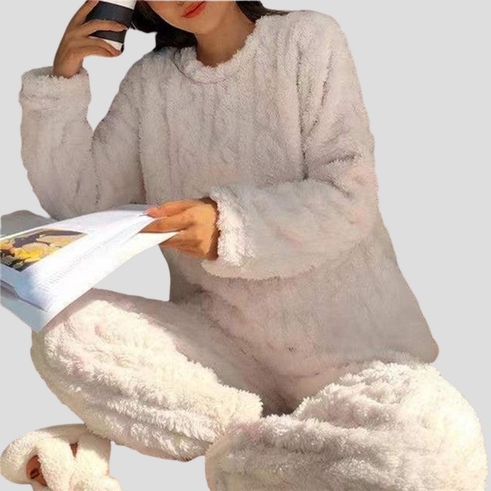 Cozy Plush Textured Loungewear Set for Ultimate Comfort | Soft & Stylish Relaxation Outfit