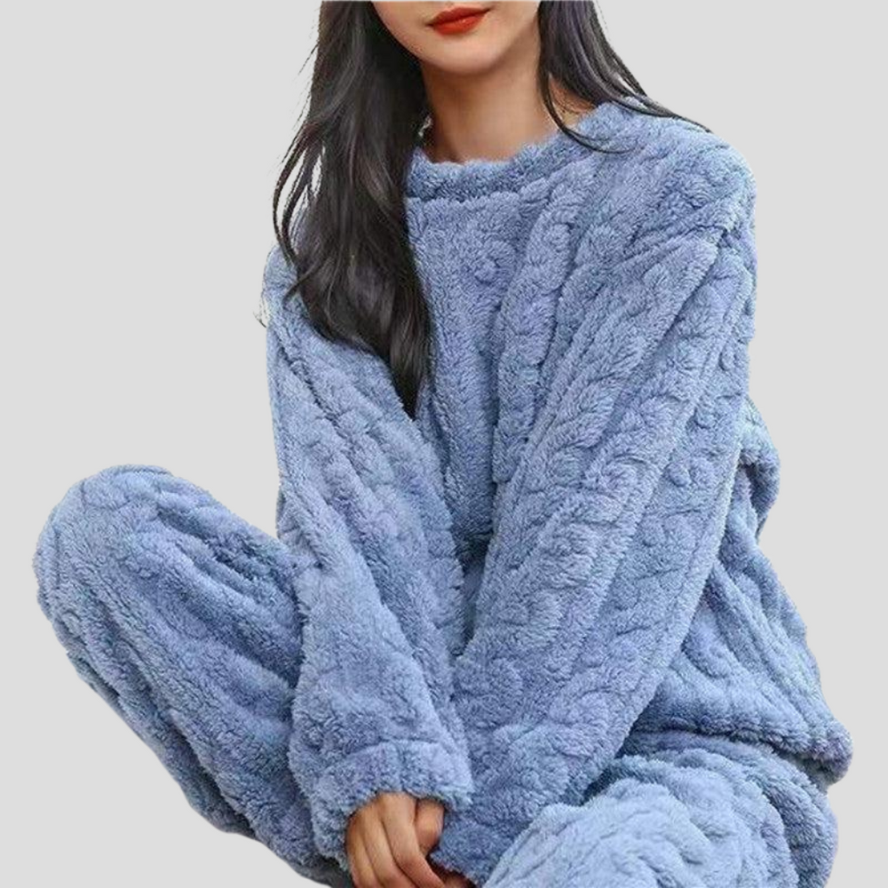Cozy Plush Textured Loungewear Set for Ultimate Comfort | Soft & Stylish Relaxation Outfit