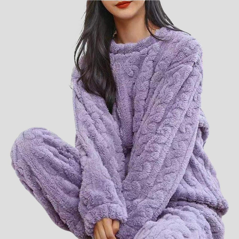 Cozy Plush Textured Loungewear Set for Ultimate Comfort | Soft & Stylish Relaxation Outfit