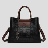 Stylish Davy Women's Embossed Tote Bag with Leaf Charm - Perfect for Everyday Use