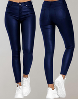 Women's High-Waisted Faux Leather Skinny Pants - Stylish & Comfortable Trousers for Trendy Outfits