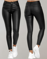 Women's High-Waisted Faux Leather Skinny Pants - Stylish & Comfortable Trousers for Trendy Outfits