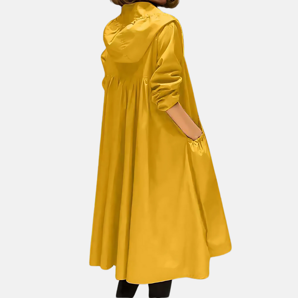 Women's Water-Repellent Hooded Trench Coat - Stylish & Functional Outerwear for All Weather