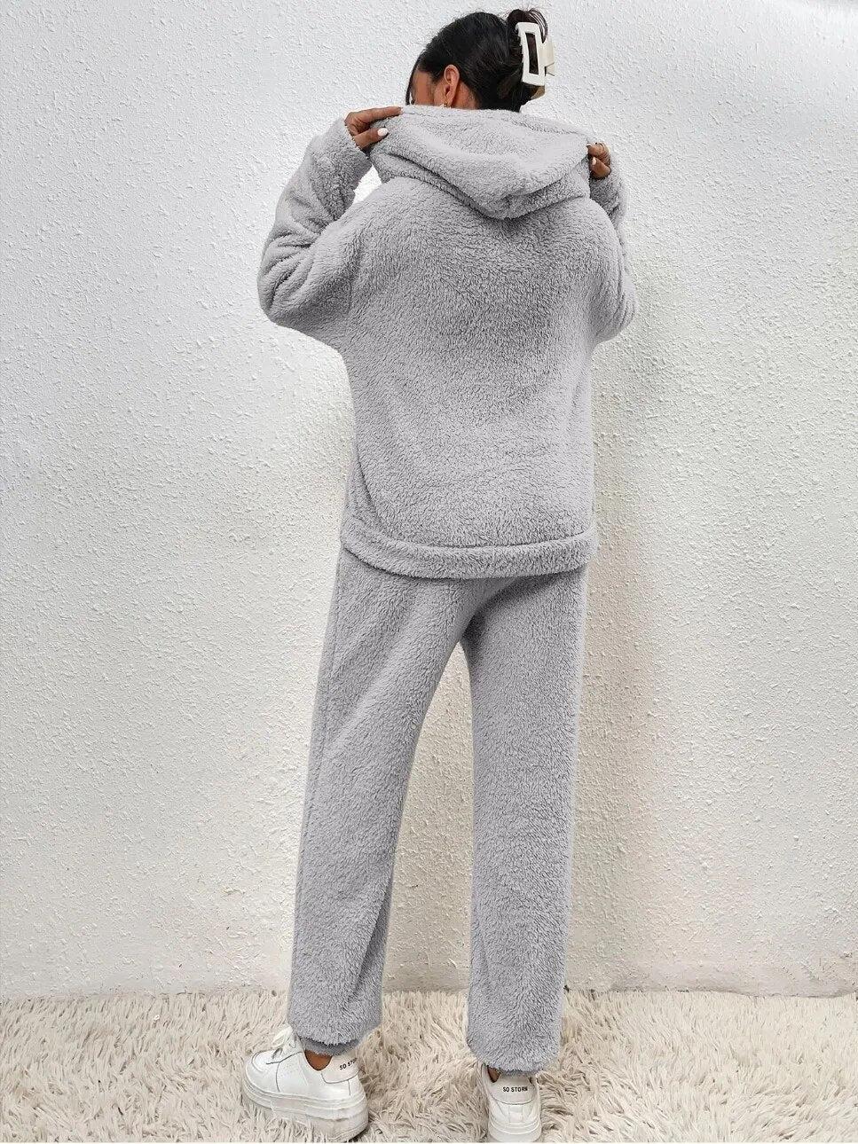 Cozy Plush Hooded Loungewear Set for Ultimate Comfort | Soft & Stylish Lounge Outfit