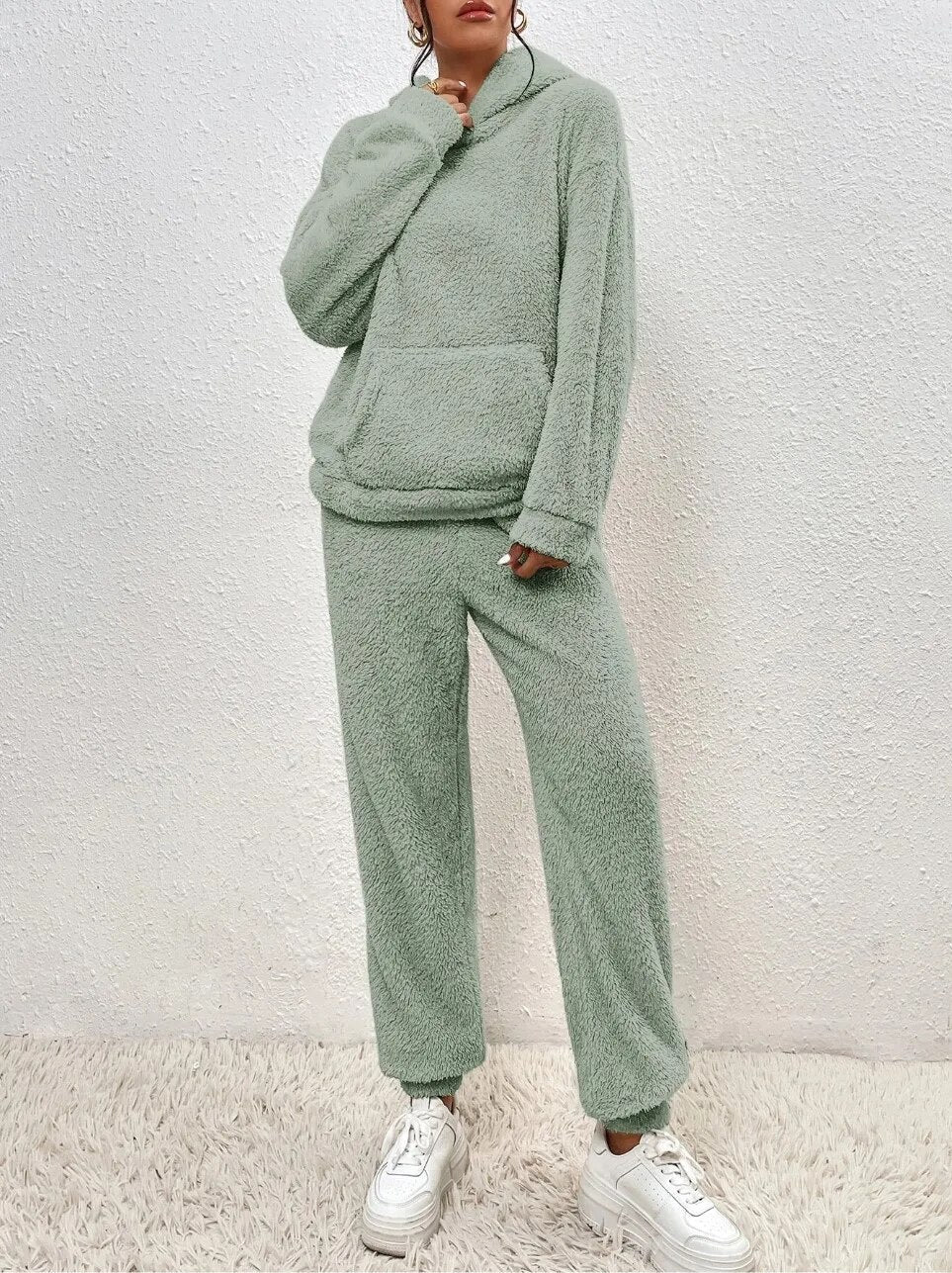 Cozy Plush Hooded Loungewear Set for Ultimate Comfort | Soft & Stylish Lounge Outfit