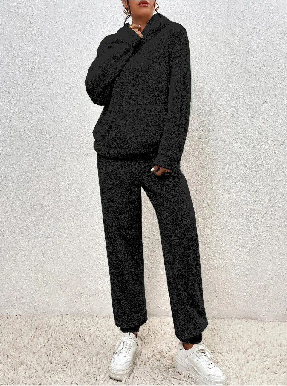 Cozy Plush Hooded Loungewear Set for Ultimate Comfort | Soft & Stylish Lounge Outfit