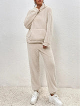 Cozy Plush Hooded Loungewear Set for Ultimate Comfort | Soft & Stylish Lounge Outfit