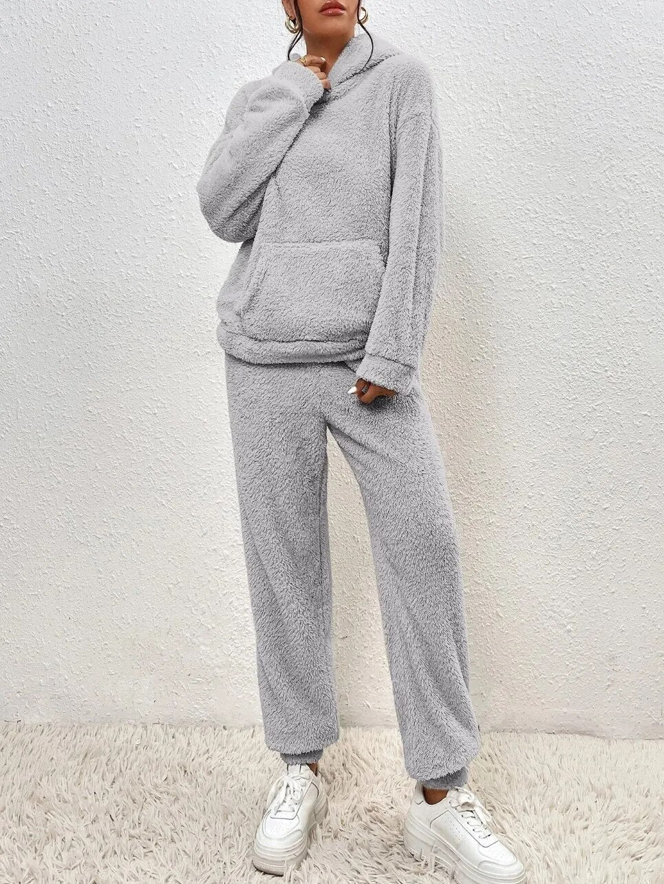 Cozy Plush Hooded Loungewear Set for Ultimate Comfort | Soft & Stylish Lounge Outfit
