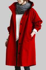 Women's Relaxed Fit Hooded Rain Trench Coat - Waterproof Lightweight Jacket for All-Weather Protection
