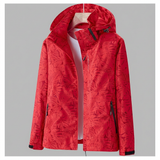 Davy Women's Waterproof Hooded Jacket with Leaf Pattern | Stylish & Functional Raincoat for Outdoor Adventures