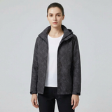 Davy Women's Waterproof Hooded Jacket with Leaf Pattern | Stylish & Functional Raincoat for Outdoor Adventures