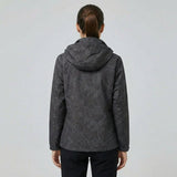 Davy Women's Waterproof Hooded Jacket with Leaf Pattern | Stylish & Functional Raincoat for Outdoor Adventures