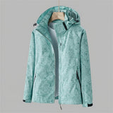 Davy Women's Waterproof Hooded Jacket with Leaf Pattern | Stylish & Functional Raincoat for Outdoor Adventures
