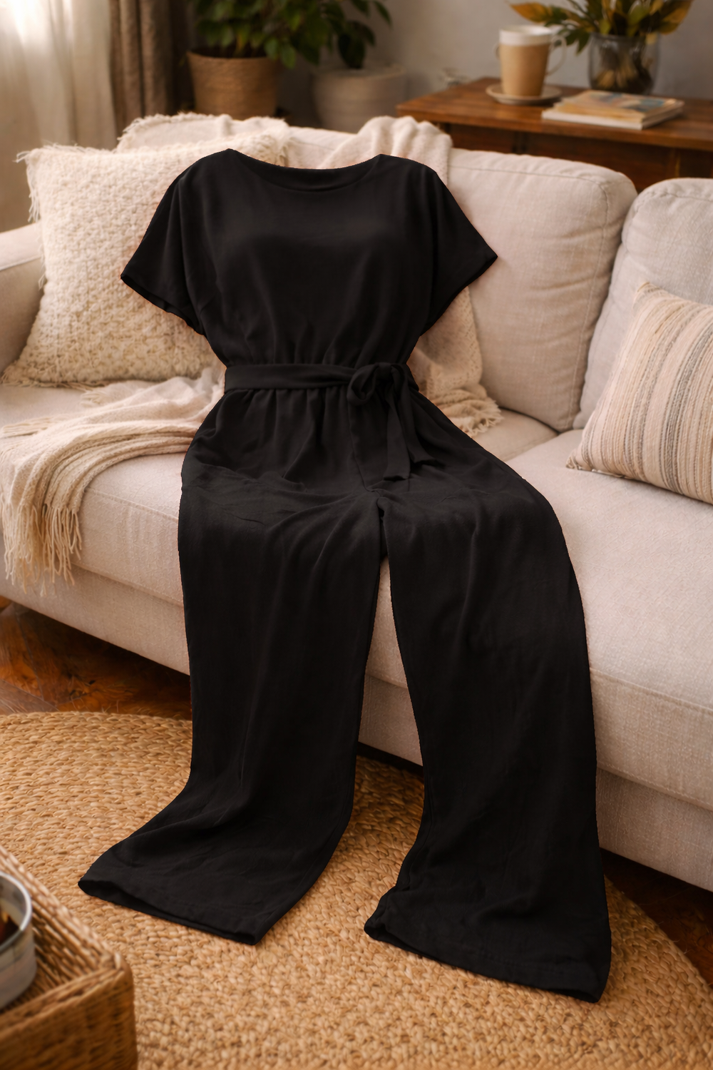 Women's Effortless Wide-Leg Jumpsuit - Stylish & Comfortable All-Day Wear