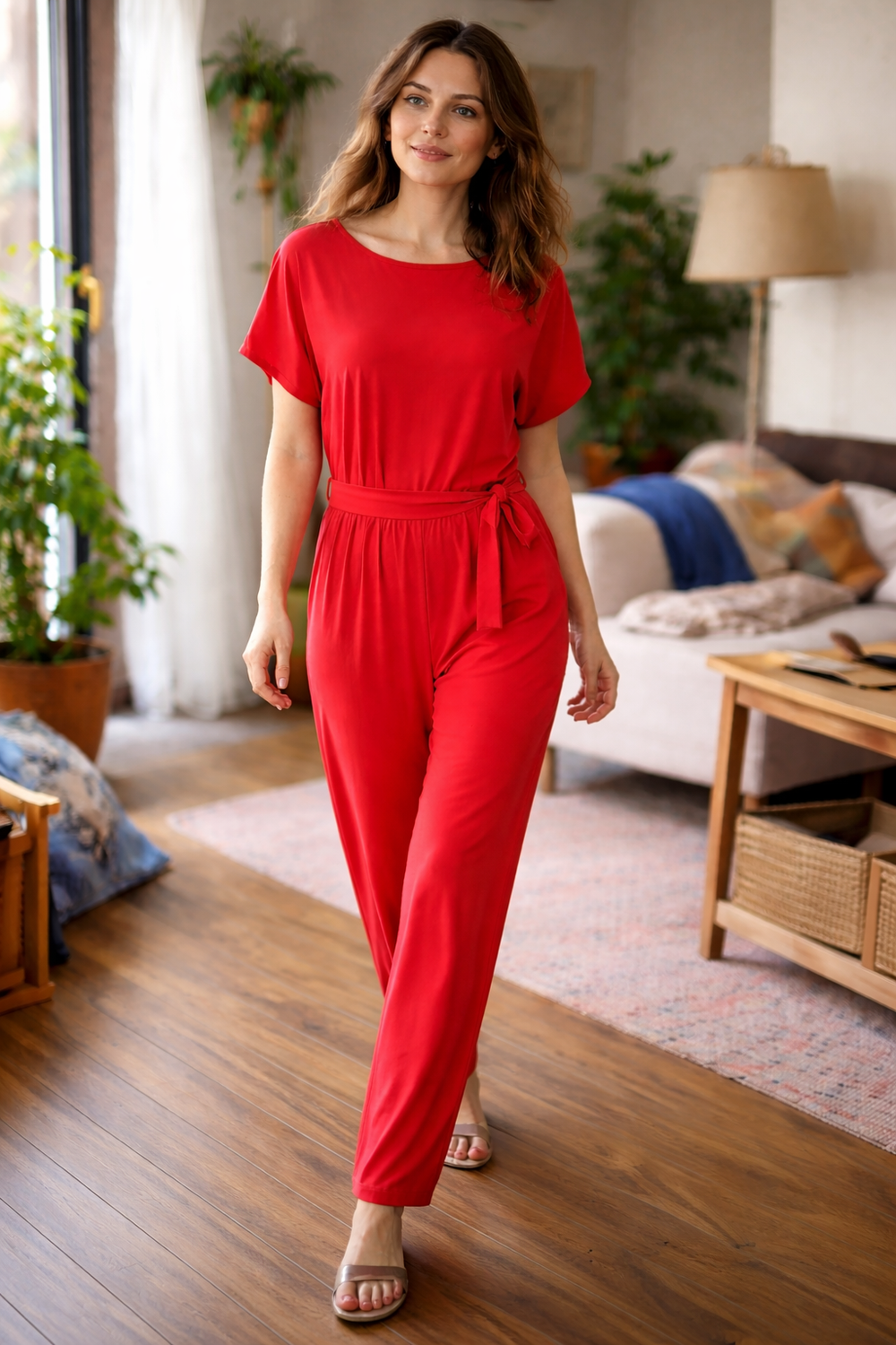 Women's Effortless Wide-Leg Jumpsuit - Stylish & Comfortable All-Day Wear