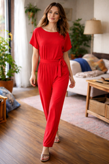 Women's Effortless Wide-Leg Jumpsuit - Stylish & Comfortable All-Day Wear