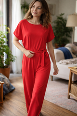 Women's Effortless Wide-Leg Jumpsuit - Stylish & Comfortable All-Day Wear