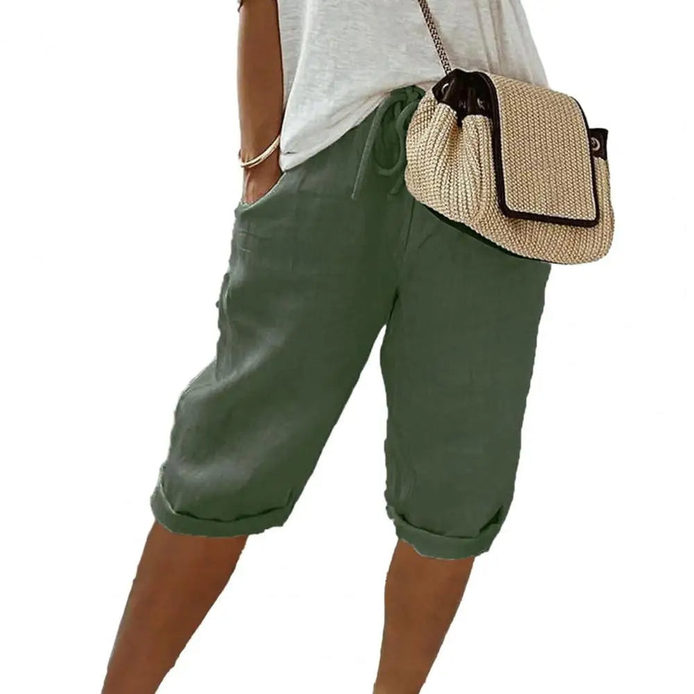 Enhanced Product Title: "Men's Comfortable Drawstring Knee Pants - Breathable, Stylish & Versatile Casual Wear" 

This title includes keywords that improve search visibility while highlighting key features and benefits.