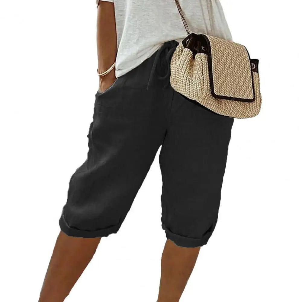 Enhanced Product Title: "Men's Comfortable Drawstring Knee Pants - Breathable, Stylish & Versatile Casual Wear" 

This title includes keywords that improve search visibility while highlighting key features and benefits.