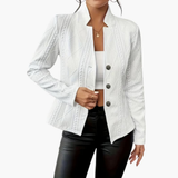 Optimized Product Title: **Women's Textured Cable Knit Blazer - Stylish & Cozy Outerwear for Every Occasion**