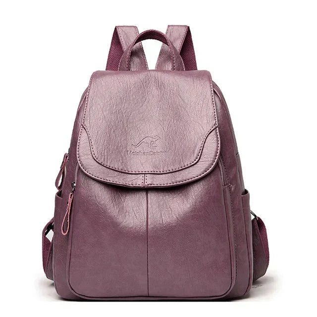 Stylish Davy Women's Leather Backpack with Flap Top - Durable, Chic & Versatile for Everyday Use