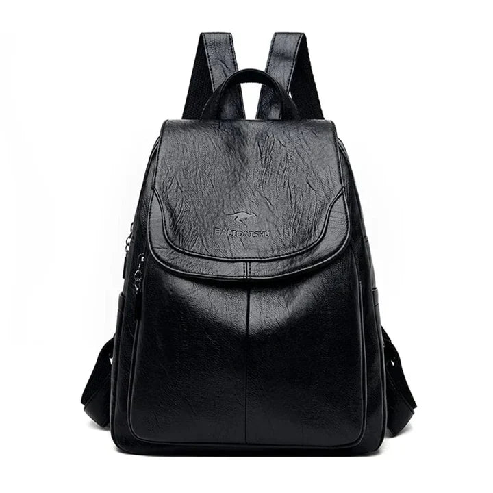 Stylish Davy Women's Leather Backpack with Flap Top - Durable, Chic & Versatile for Everyday Use
