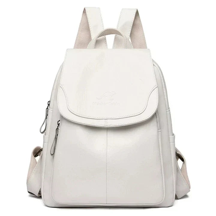 Stylish Davy Women's Leather Backpack with Flap Top - Durable, Chic & Versatile for Everyday Use